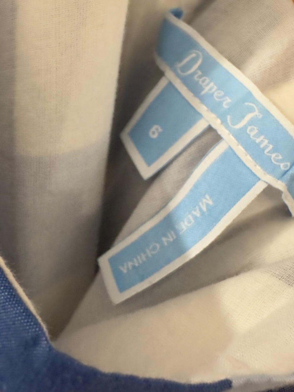 Draper James Blue and White Gingham Women’s Halter Bow Belt Dress - Picture 5 of 9